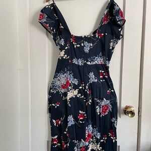 Stop Staring Navy Floral Midi Dress